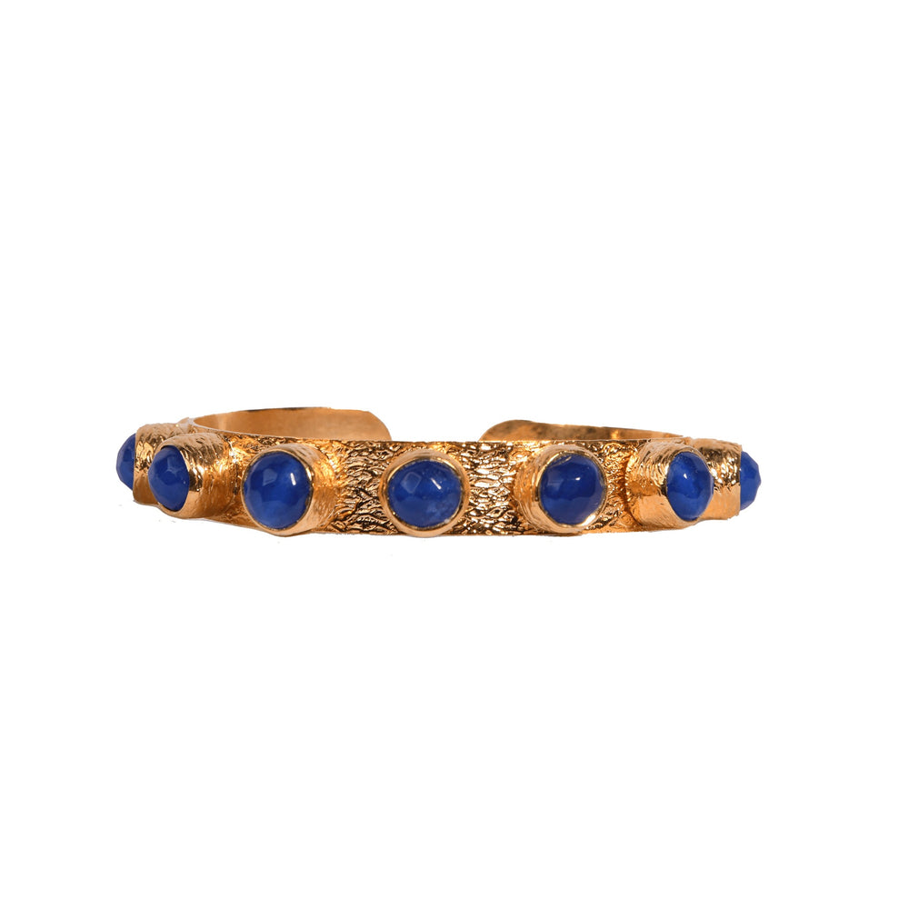Gold Navy Studded Cuff Bracelet