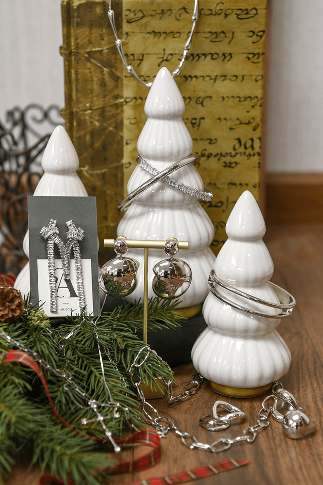 Double Bar Silver Bangle Bracelet - Sage Accessories