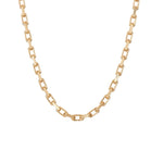 Gold Faceted Cable Link Necklace