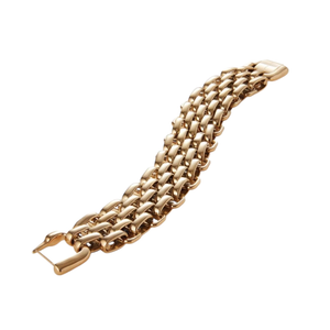 Gold Brick Link Bracelet