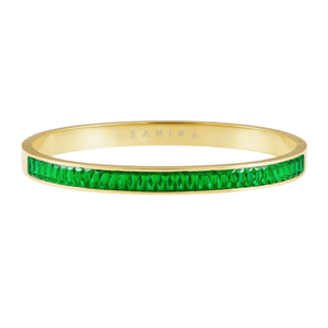 Gold Emerald Green Waterproof Bangle Bracelet