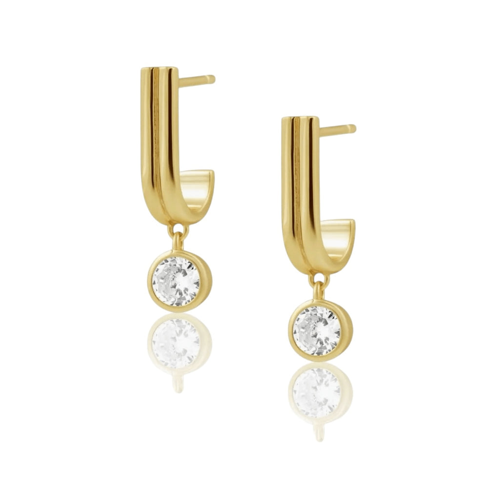 Gold Petite Cubic Zirconia Waterproof Earrings