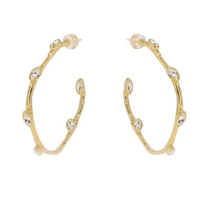 Gold Cubic Zirconia Hoop Earrings