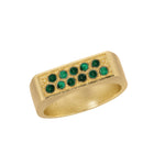 Gold Malachite Water Resistant Ring