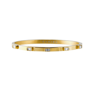 Gold Cubic Zirconia Water Resistant Bangle Bracelet