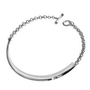 Silver Curved Choker Link Necklace