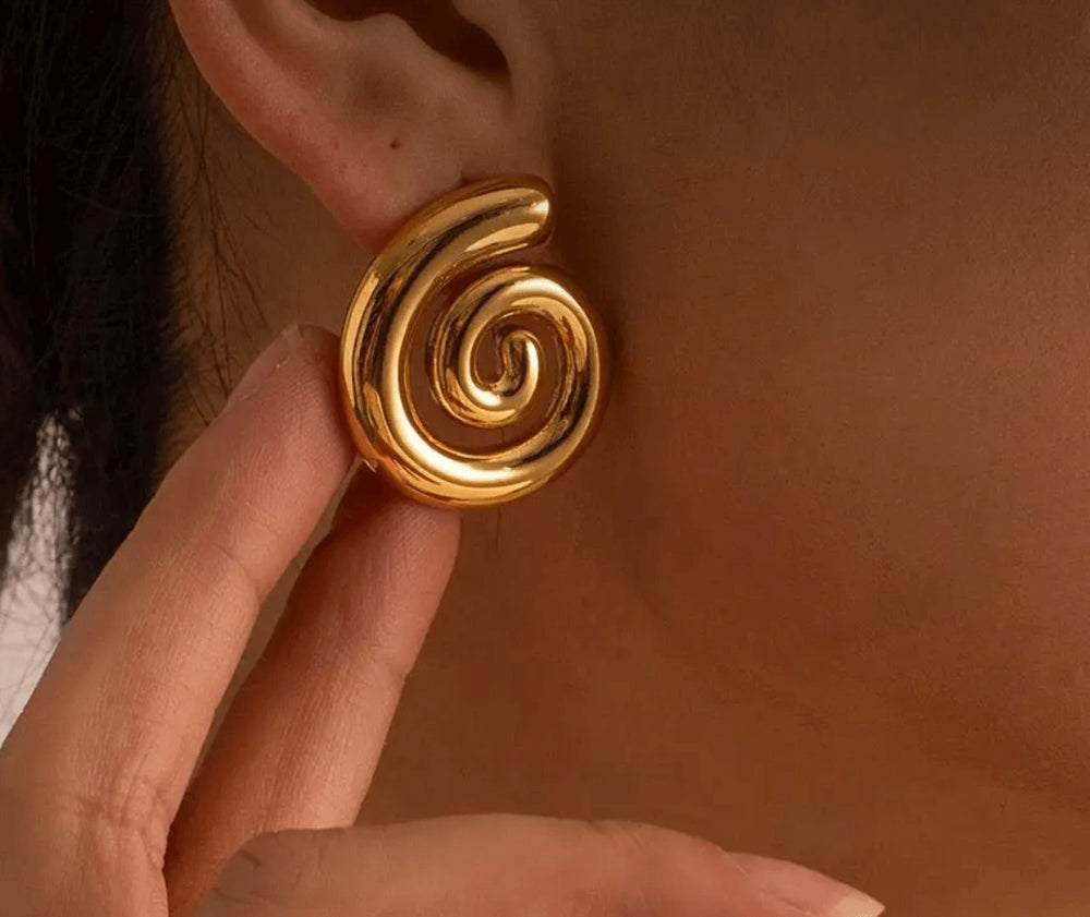 Gold Circular Earrings