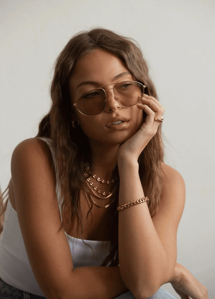 Gold Water Resistant Layering Chain Necklace - Sage Accessories