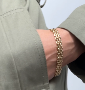 Gold Watchband Link Bracelet