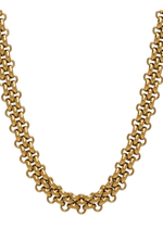 Gold Link Interwoven Link Water Resistant Necklace