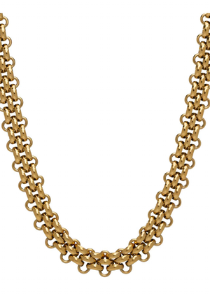 
            
                Load image into Gallery viewer, Gold Link Interwoven Link Water Resistant Necklace
            
        
