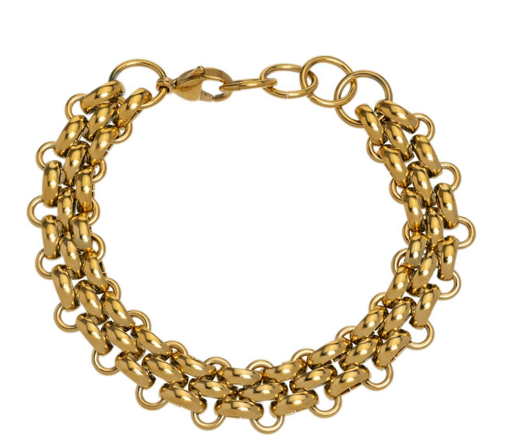 Gold Interwoven Link Water Resistant Bracelet