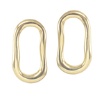 Gold Oval Stud Earrings