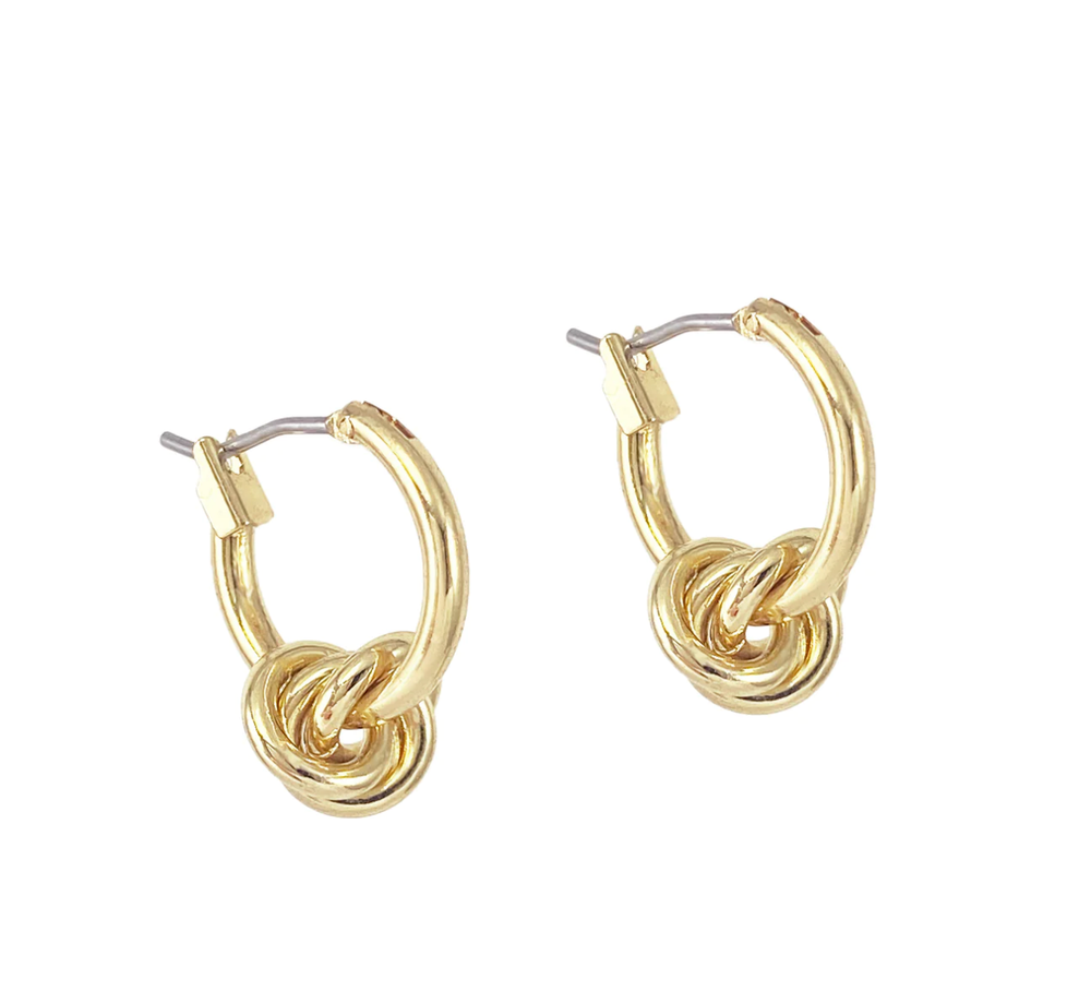 Gold 2-n-1 Hoop Huggie Earrings