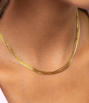 Seven Strand Gold Water Resistant Necklace