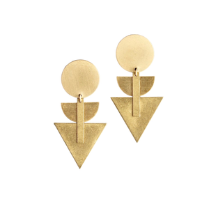 
            
                Load image into Gallery viewer, Geometric Brass Earrings
            
        