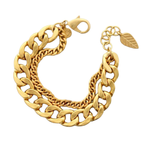 Gold Double Chain Link Bracelet