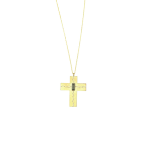 Gold Cross With Baguette Necklace