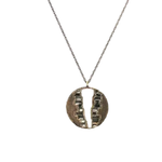 Antique Brass Round Medallion Necklace