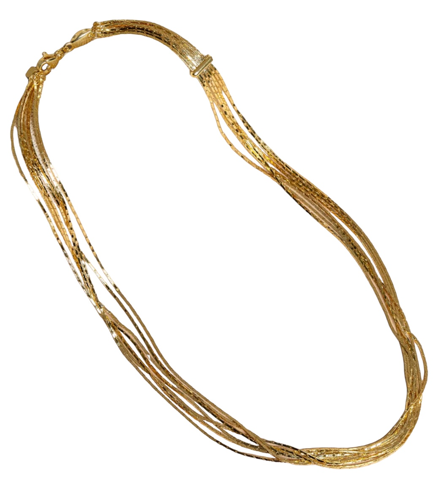 Seven Strand Gold Water Resistant Necklace