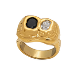 Gold Double Stone Water Resistant Statement Ring