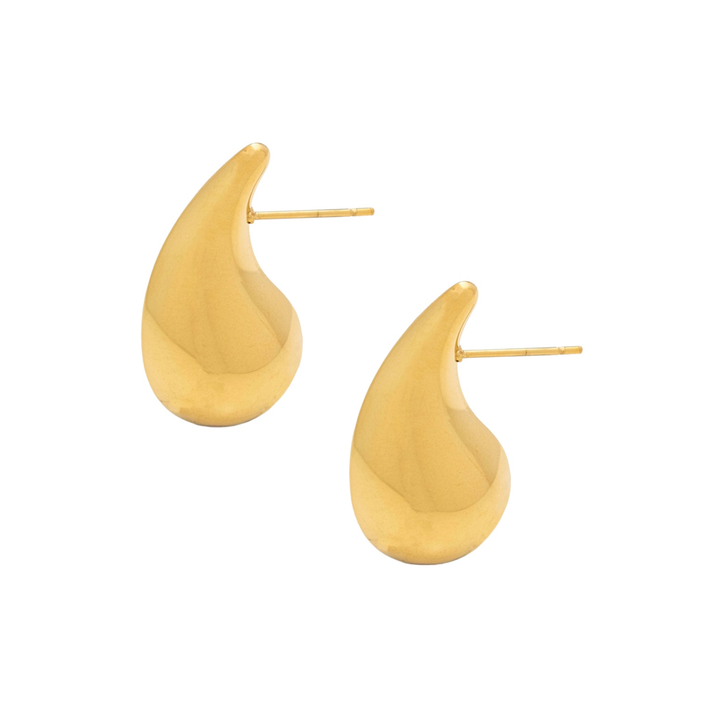 Gold Tear Drop Water Resistant  Earrings