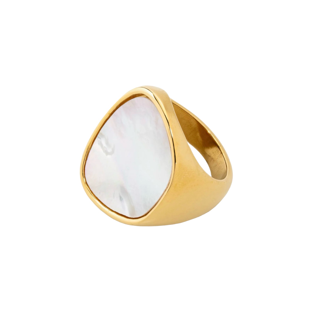Gold Pearl Statement Ring