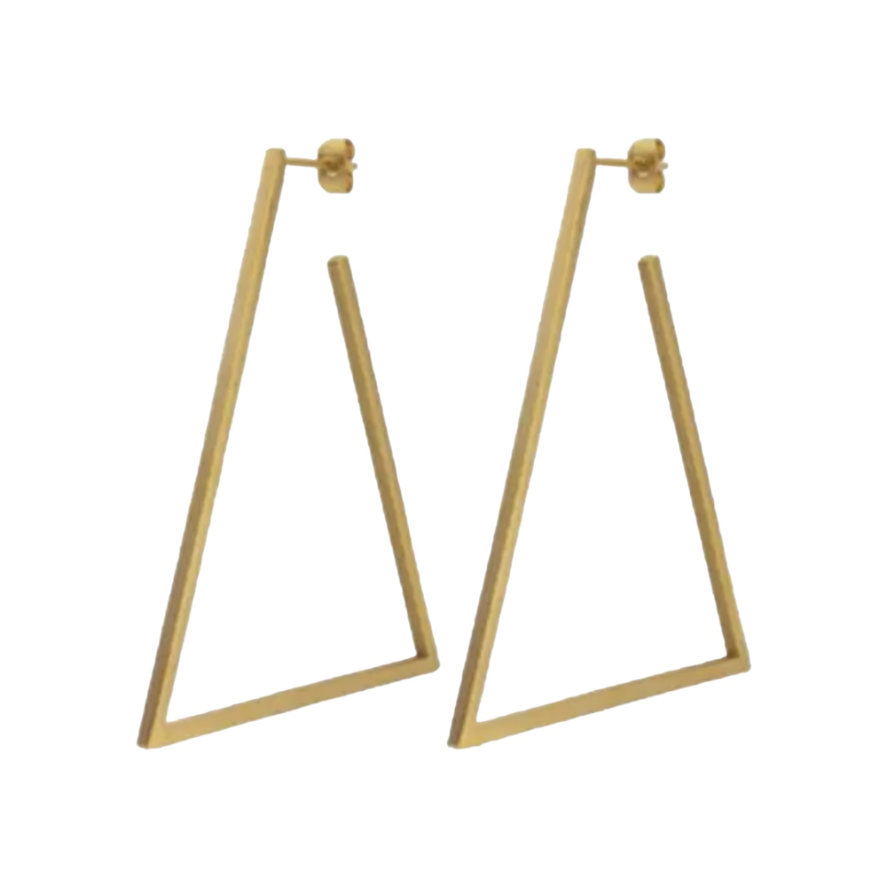 Gold Triangular Water Resistant Earrings