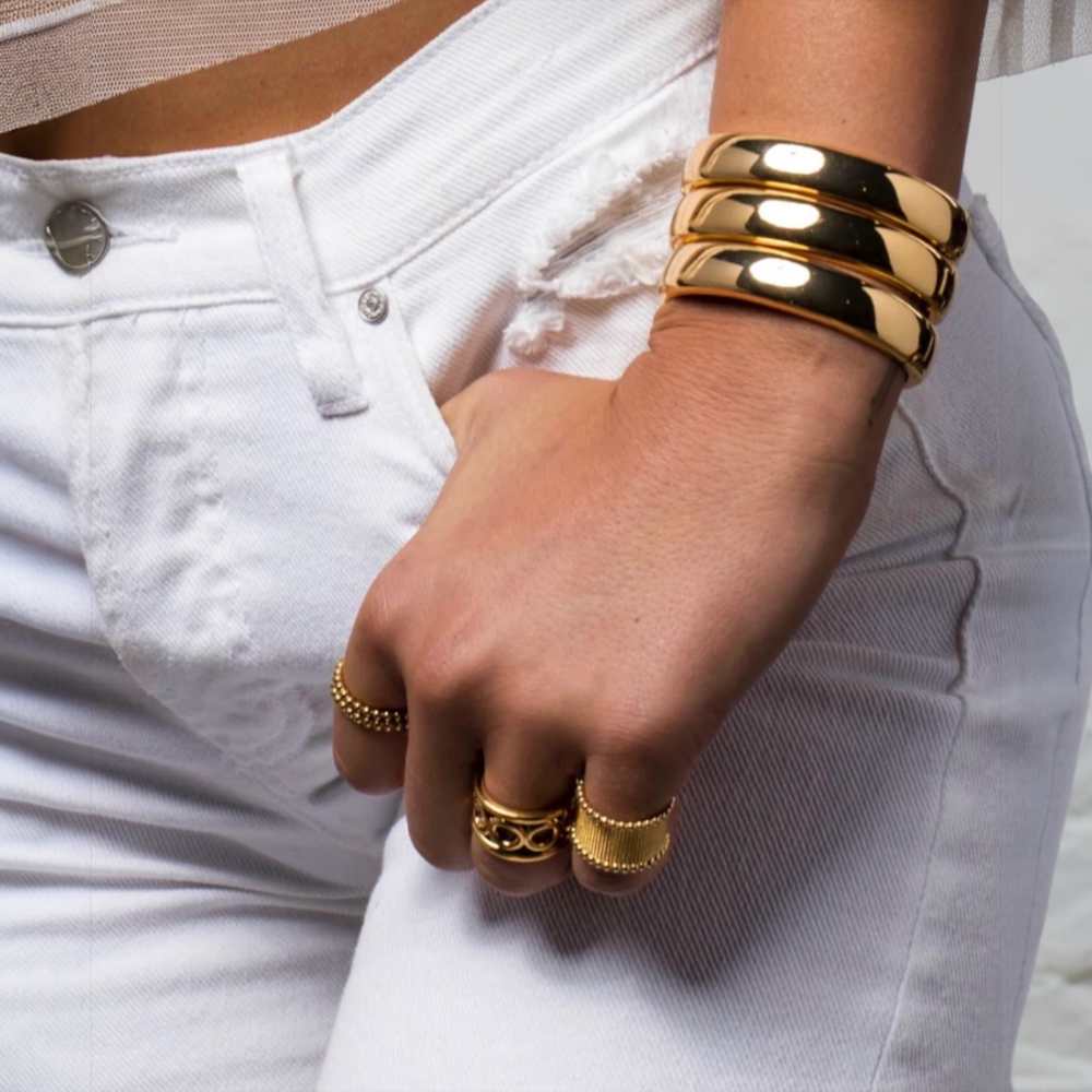 Gold Water Resistant Bangle Bracelet