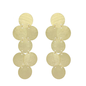 Gold Circular Chandelier Statement Earrings