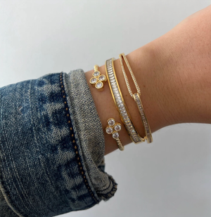 Gold Baguette Crystal Water Resistant Bracelet