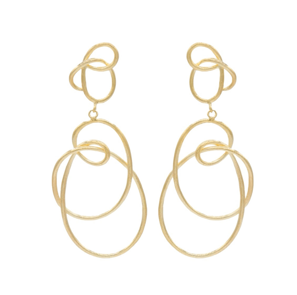 Gold Swirl Knot Earrings