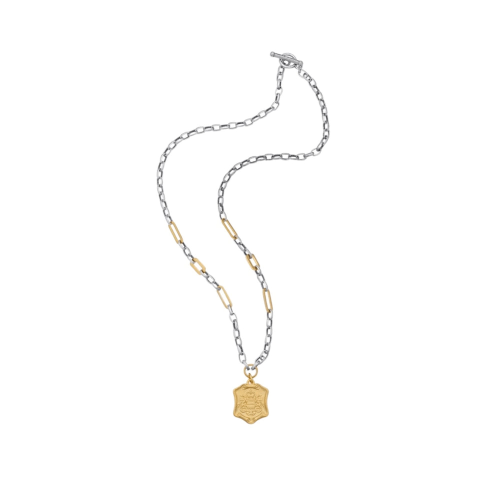 Mixed Metal Alsace Chain with Cognac Necklace | French Kande - Sage Accessories