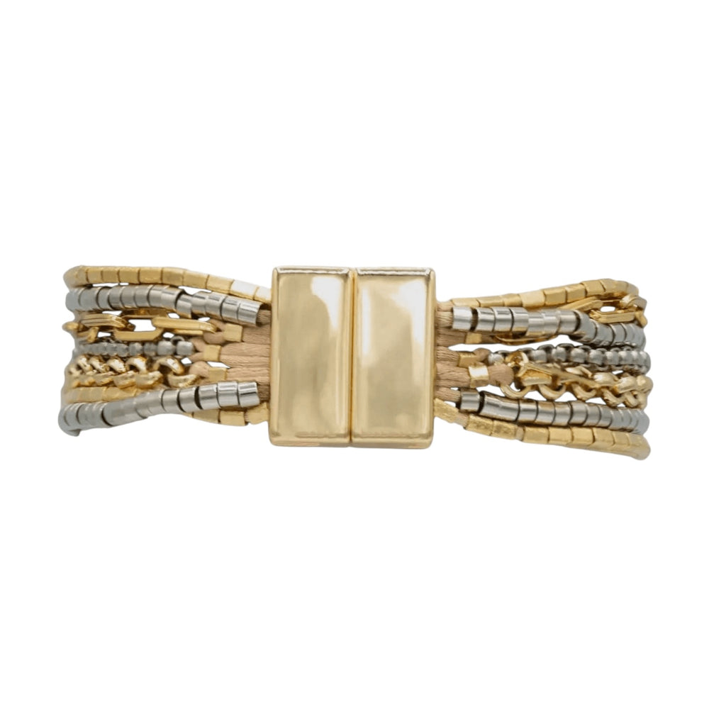 Gold & Rhodium Multi-Strand Chain Bracelet | Marcia Moran - Sage Accessories