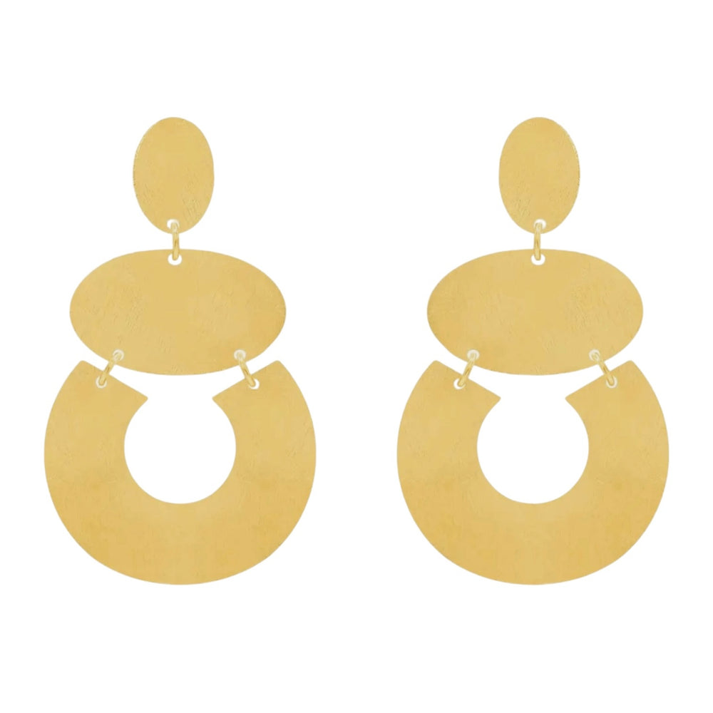 Gold Geometric Dangle Earrings| Marcia Moran - Sage Accessories