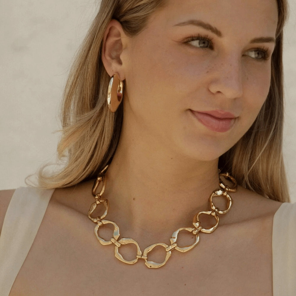 Gold Organically Shaped Necklace | Marcia Moran - Sage Accessories