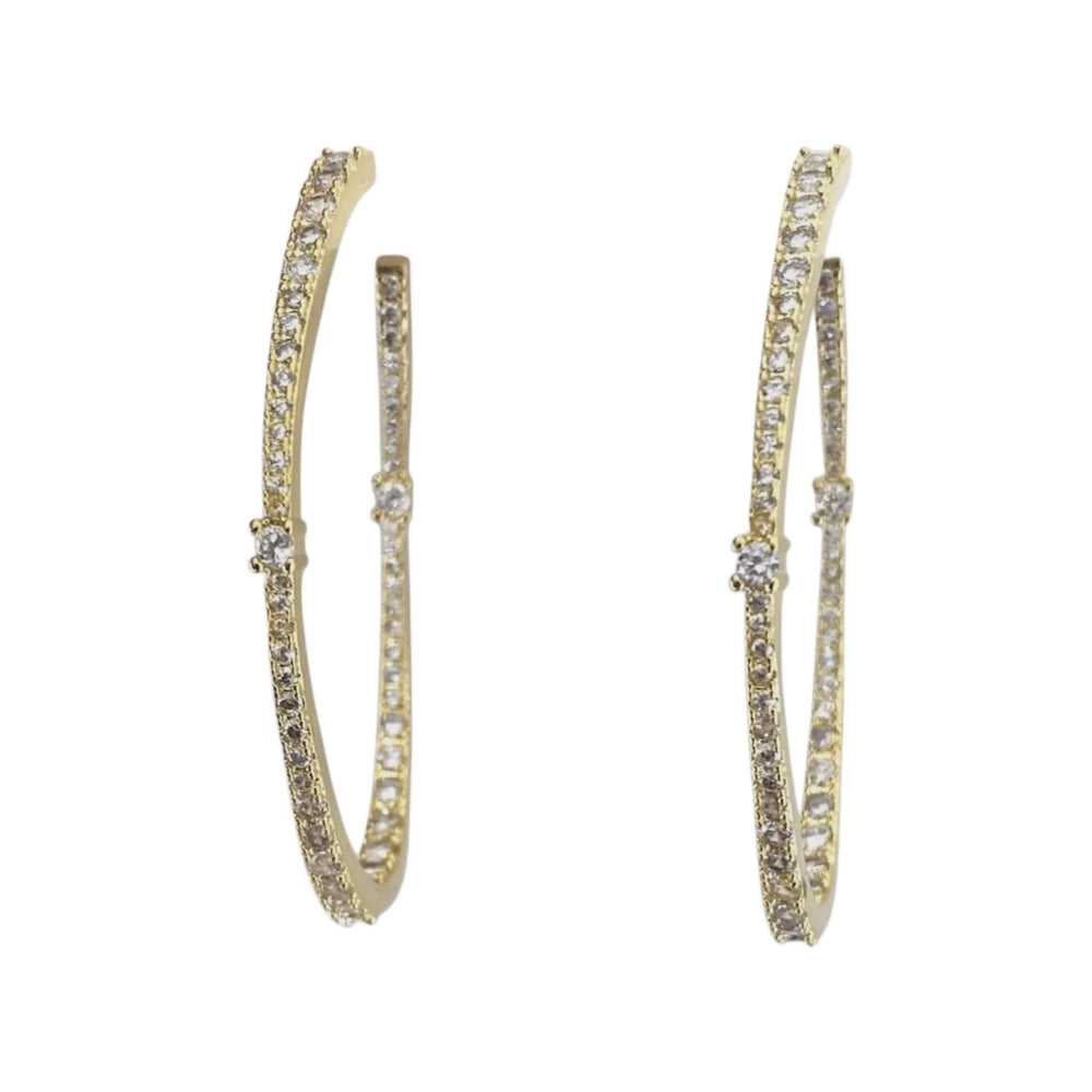 Gold Cubic Zirconia Drop Earrings - Sage Accessories