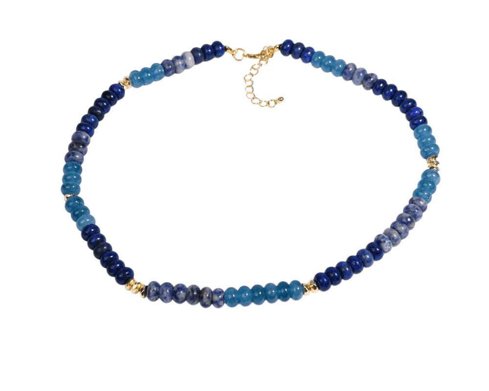 Dark Blue Gemstone Layering Necklace - Sage Accessories