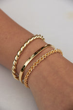 Thin Gold Twisted Cuff Bracelet