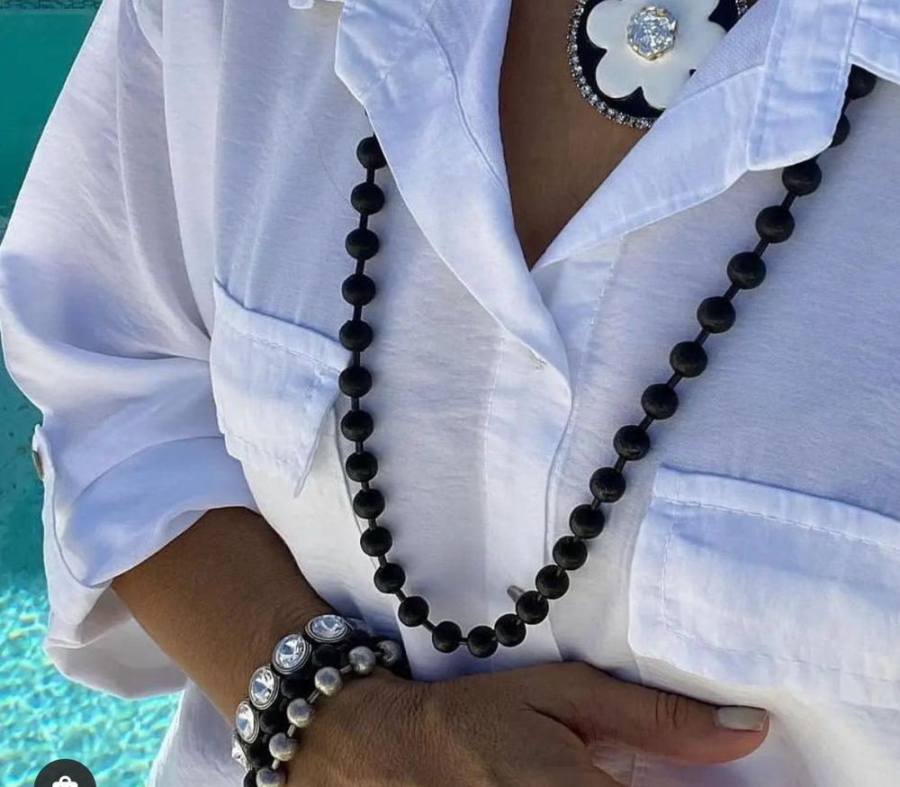 Black Ox Beaded Statement Necklace