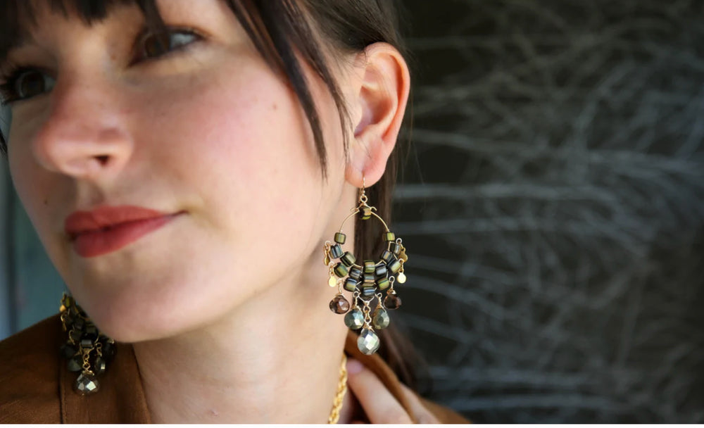 
            
                Load image into Gallery viewer, Gold Sanguine Chandelier Earrings
            
        