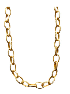 
            
                Load image into Gallery viewer, Etched Gold Link Necklace
            
        