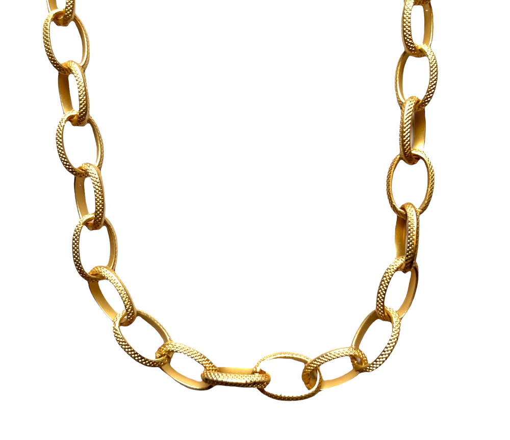 Etched Gold Link Necklace