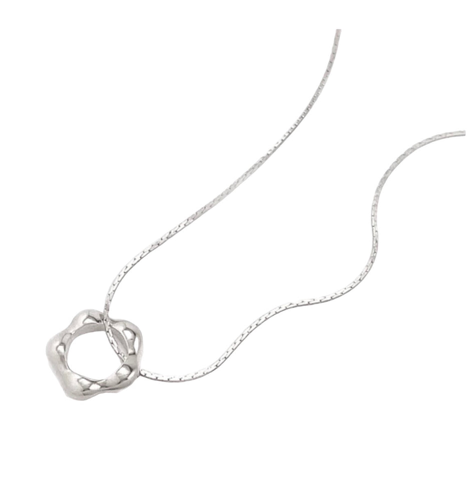 Silver Wildflower Pendant Necklace